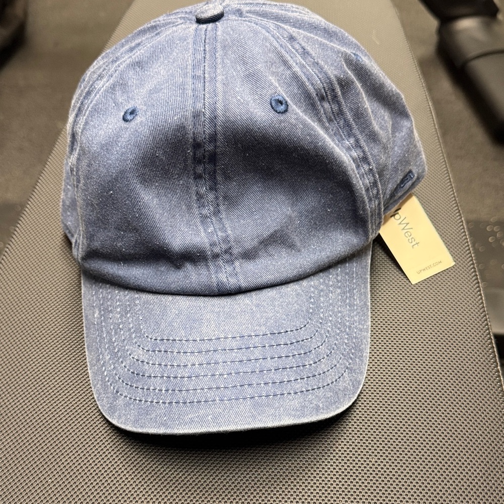 UpWest Blue Denim Cap with Leather Strap